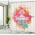 thumbnail image 5 of Ambesonne Saying Shower Curtain, Lettering and Palms, 69"Wx84"L, Multicolor, 5 of 5