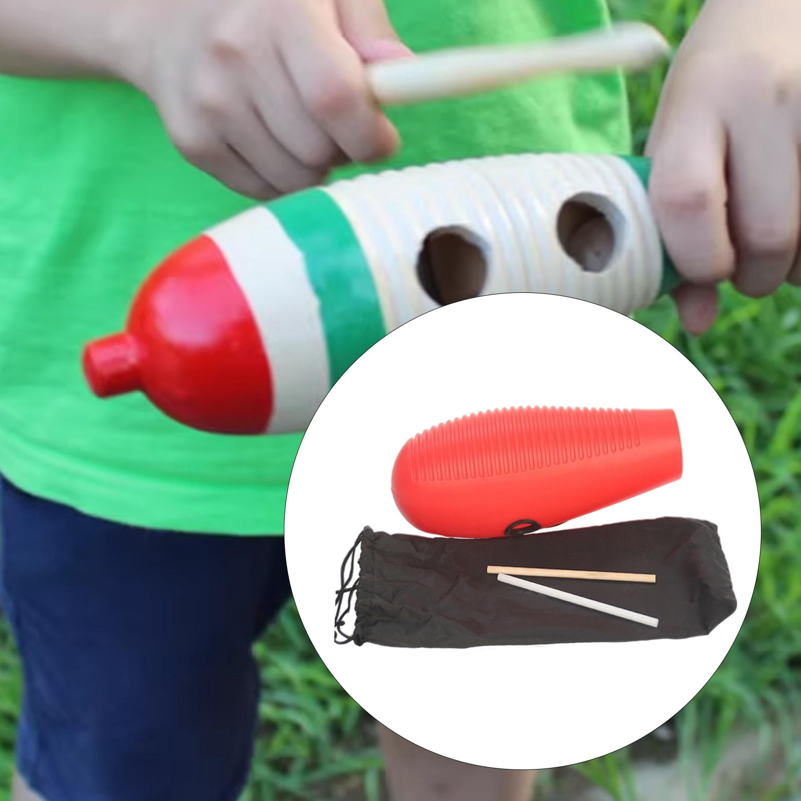 Dualoai Fish Guiro Instrument Musical Training Tool for Beginners Band Accompaniment red