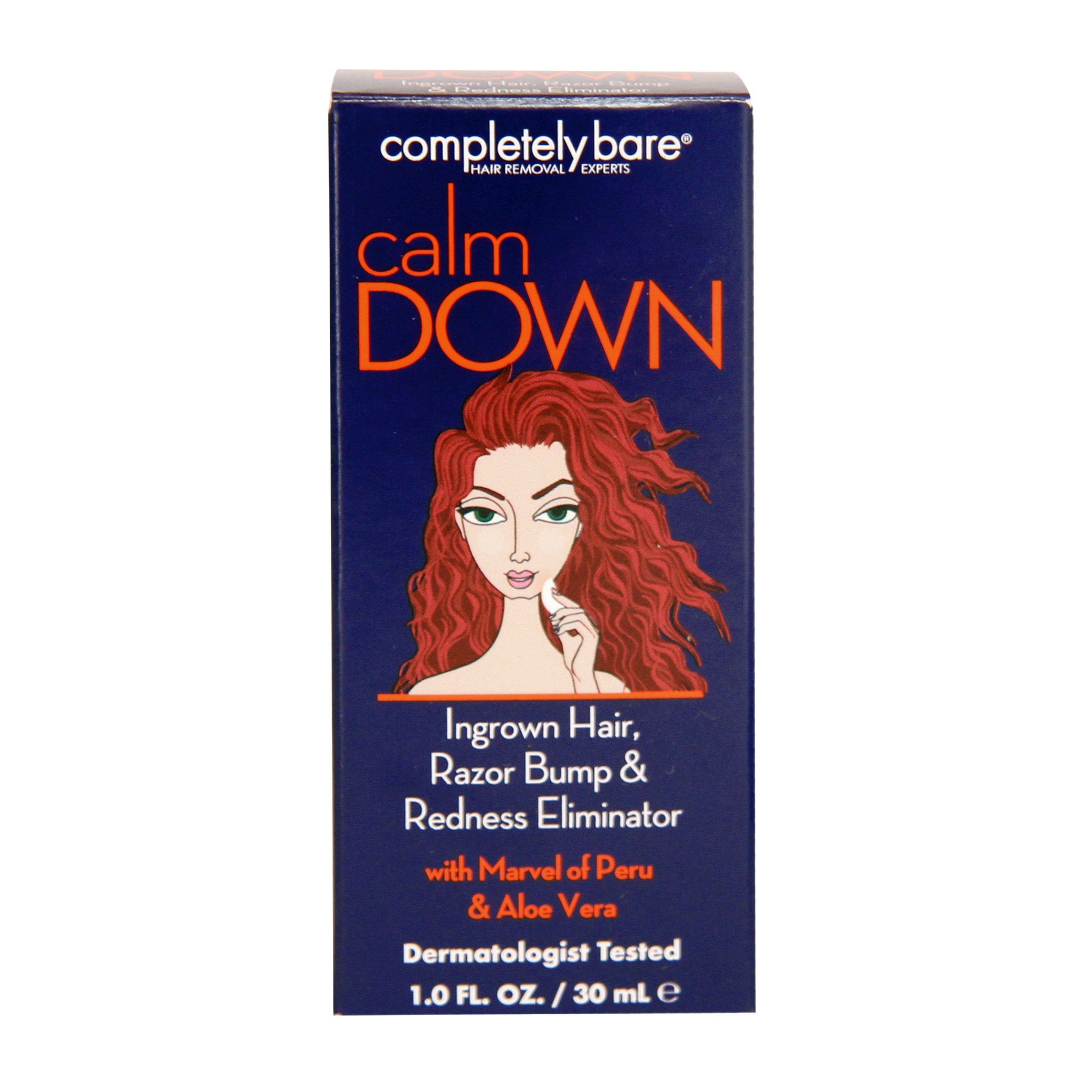 Completely Bare calm DOWN Ingrown Hair, Razor Bump & Redness Eliminator 1FL  OZ - Walmart.com