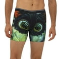 thumbnail image 2 of Picia Cute Big-Eyed Black Cat Pattern Men's Athletic Long Leg Briefs , Performance Stretch Underwear，Moisture-Wicking, 2 of 7