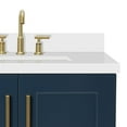 thumbnail image 3 of Ariel Taylor 43 In. Right Offset Rectangle Sink Vanity With White Quartz Countertop In Midnight Blue, 3 of 10