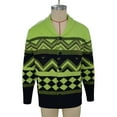 thumbnail image 4 of Men's Knitted Cardigan Sweater Shawl Collar Long Sleeve Sweaters Color Block Tops Heavy Weight Fall Winter Outfits Green 2XL, 4 of 7