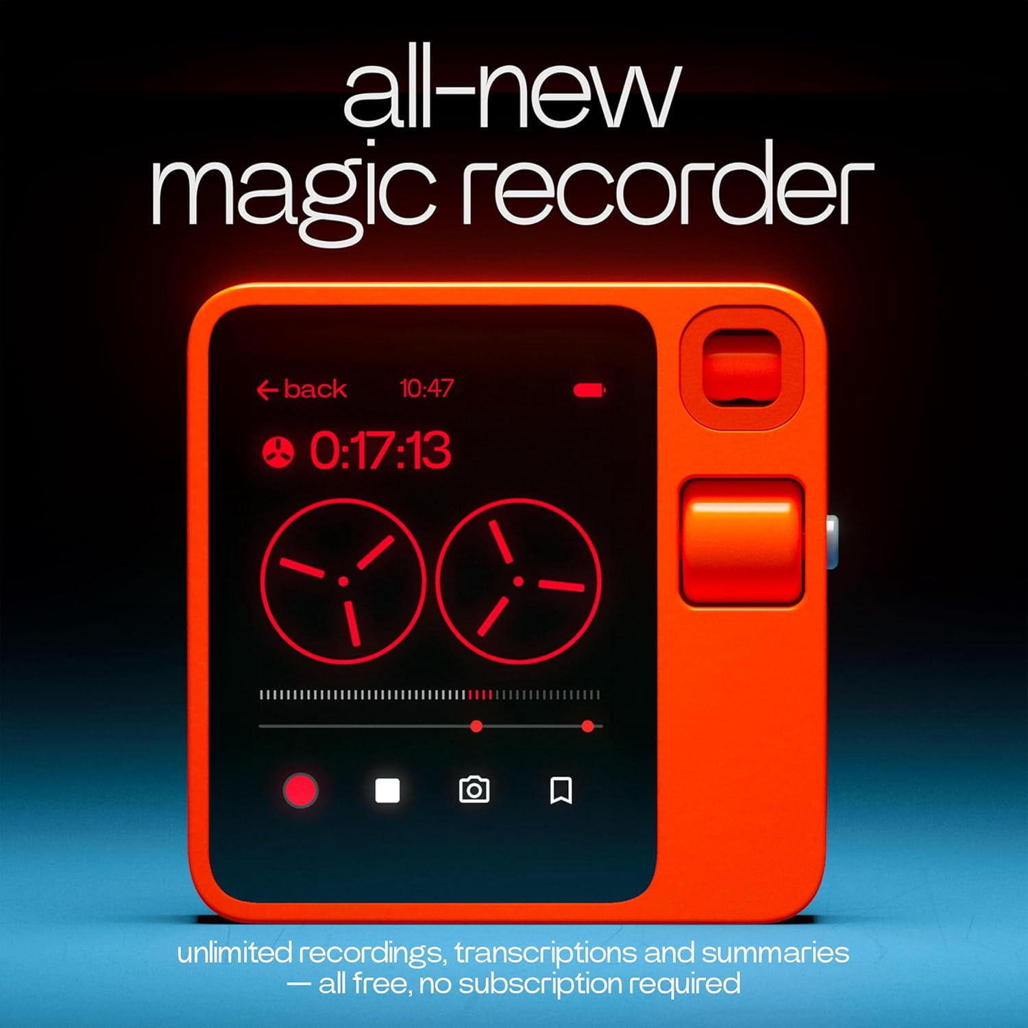 Rabbit r1 AI Voice-Activated Gadget w/ AI Note Taker, Vibe Coding + OpenClaw on Device, AI Voice Recorder, Unlimited Transcripts + Meeting Summaries
