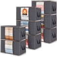 thumbnail image 1 of Lifewit Organizador de Ropa, Cajas Organizadoras para Cl&oacute;sets, Bolsas de Almacenamiento, Guardar Cobijas, Plegable Caja para Mudanza, Ventana Transparente, 60L, 8 Piezas, Gris, 1 of 10