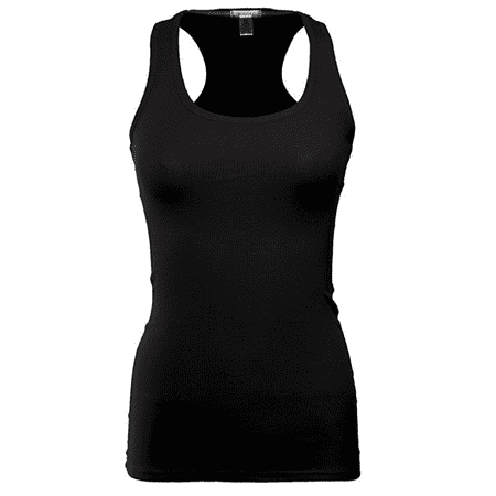 - Women's Basic Solid Ribbed Racerback Tank Top Long & Stretchy in Several Colors