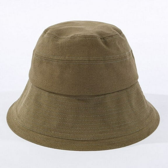SikaFu New Fashion Women Spring Summer Hat Solid Plain Cotton Bucket Hat Panama Men Fishing Cap Packable Anti-UV Sun Hat