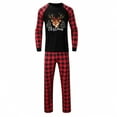 thumbnail image 5 of Odeerbi Christmas Pajamas for Family Holiday Plaid Long Sleeve Family Christmas Pajamas Matching Sets Dad Casual Print Loungewear Parent-child Set Two-Piece Sleepwear Xmas PJs Set Black, 5 of 7