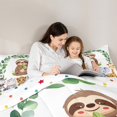 thumbnail image 5 of Feelyou Kawaii Sloth Animal Full Size Comforter Sets for Kids, Hippo Zebra Wildlife Bedding Comforter Set, Green Leaf Plant Reversible Bedding Sets, Super Cozy Room Decor, 3-Piece, 5 of 8