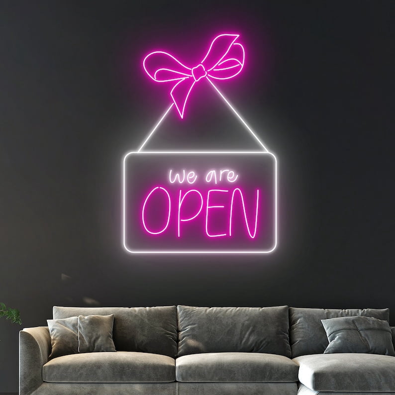 Handmadetneonsign Open For Business Led Sign, We Are Open Neon Sign, Open Led Light, Custom Text