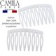 thumbnail image 2 of Camila Paris CP3108 Peine lateral para el cabello francés, pequeño, curvo, blanco, con torcedura francesa, peines decorativos de sujeción fuerte, pinzas para el cabello para mujeres, moño, moño, peina, 2 of 5