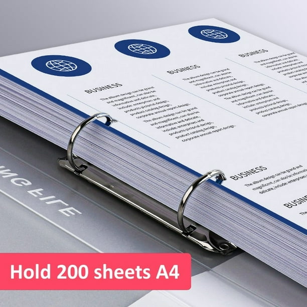Classeur A4 classeur à 2 anneaux classeur de fichiers couverture  organisateur de documents de bureau peut contenir 200 feuilles organisateur  de bureau de papier de test