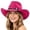 Hot Pink, variant on Western Cowboy Hat with Curved Brim Ethnic Style Fedora for Outdoor Travel