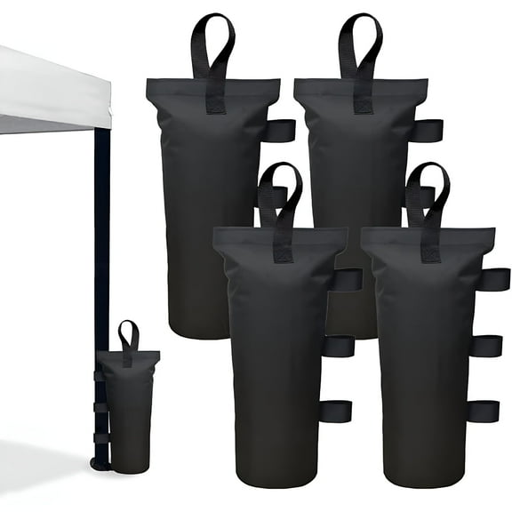 MISSMILE Canopy Weights Set of 4,Heavy Duty Canopy Weight Bags (120 lbs) for Pop up Canopy Tent Outdoor Instant Canopies,Black (without Sand) ,Set of 4