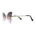 thumbnail image 3 of Womens Die Cut Butterfly Shape Rimless Funky Party Sunglasses Gold Brown Pink, 3 of 4
