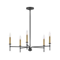 83075BK Lark Hux - 1 Light Medium Chandelier In Transitional and Classic Style-8.75 Inches Tall and 28 Inches Wide