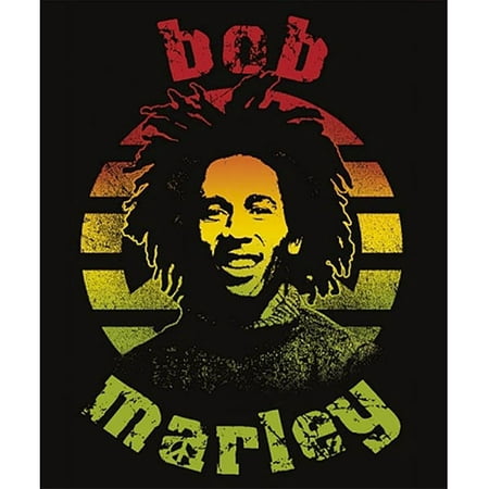 Bob Marley Circle Lightweight Fleece Throw Blanket | 45 x 60 (Throw That Assin A Circle Go Best Friend)