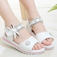 thumbnail image 2 of EnJoCho Little Girls Cute Shoes Fashion Flower Thick Sole Sandals Bow Pearl Soft Sole Comfortable Princess Sandals Girl Kids Summer Stylish Sandals Pink, 2 of 7