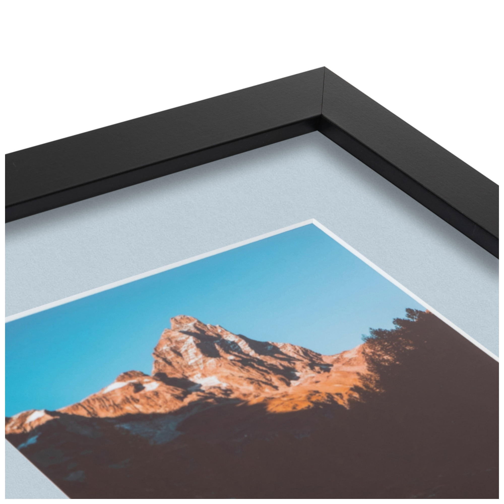 ArtToFrames Collage Photo Picture Frame with 5 - 3.5x5 Openings, Framed in Black with Baby Blue and Black Mats (CDM-3926-115)