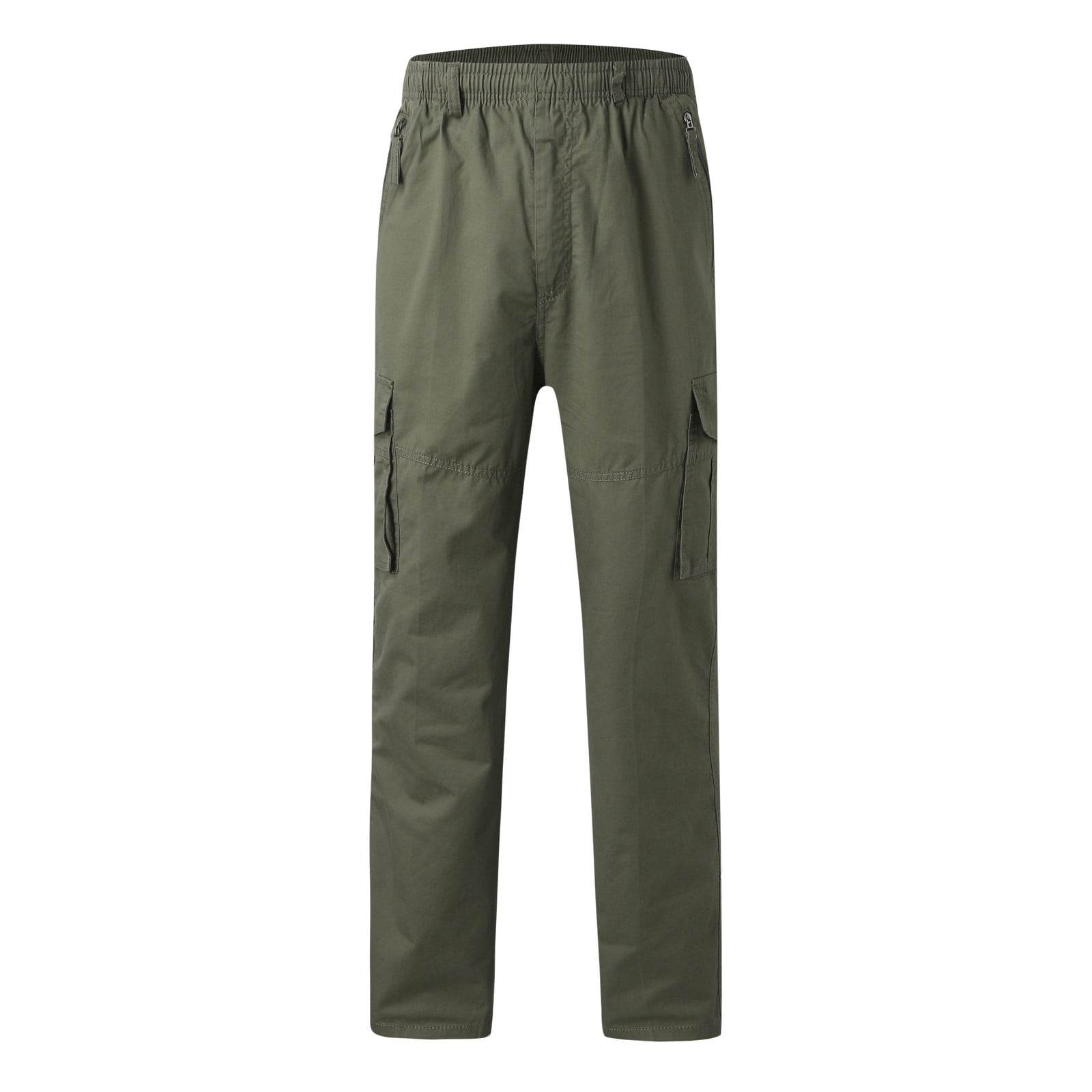 Hwmodou Men Pants Workout Mens Cotton Plus Size Pocket Solid Color