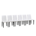 thumbnail image 5 of Tcbosik 6 Pack Dining Chairs, PU Leather Upholstered Kitchen Chair with Metal Legs, Side Chair for Kitchen, Bedroom, Living Room, Easy Assembly, White+Black, 5 of 9