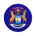 thumbnail image 2 of DouZhe Waterproof Spare Tire Cover, Michigan State Seal Flag Prints Adjustable Wheel Covers Fit for Jeep Trailer RV SUV Car, 16 inch, 2 of 7