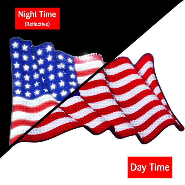 Bigtime Signs Reflective American Flag Magnet for Car - Patriotic Waving USA Flag for Auto, Vehicle - 9.5 x 6 inch for Military, Memorial Day, Patriots, Veterans Day, 4th