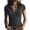 #03Black, variant on Women's Summer Short Sleeve Shirt Half Zip Ribbed Knit Casual Tee Top T Shirt Black XL