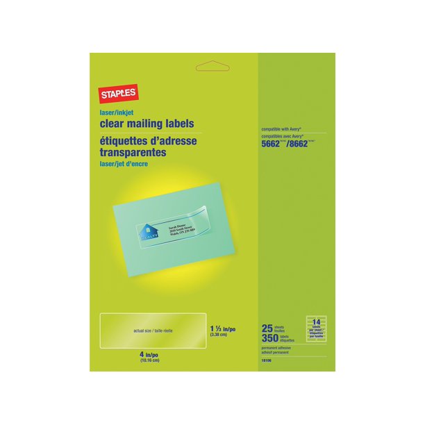 Staples Laser Inkjet Address Labels 1 33 X 4 18106 Walmart Com Staples Laser Inkjet Address Labels 1 33 X 4 18106 Walmart Com