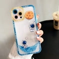 thumbnail image 3 of Compatible with iPhone 12 Pro Max Clear Case Women Girls Cute Astronaut Case Camera Lens Protection Soft TPU Silicone Letters Rocket Cases for iPhone 12 Pro Max 5g 6.7 inch (Blue), 3 of 6