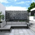 thumbnail image 2 of FENCY Outdoor Privacy Screen with Stand 76" x 47.2" x 15.7" Metal Balcony Decorative Screen, 2 of 5