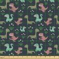 thumbnail image 2 of Ambesonne Dinosaur Funny Fabric by the Yard Upholstery, Natural World Art, 10 Yards, Dark Blue Grey and Seafoam, 2 of 5