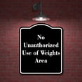 thumbnail image 2 of No Unauthorized Use of Weights Area BLACK Aluminum Composite Sign 20''x24'', 2 of 9