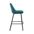thumbnail image 3 of Carise Blue Faux Leather and Black Metal Swivel 30" Bar Stool, 3 of 10