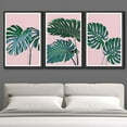 thumbnail image 2 of IDEA4WALL Framed Wall Art Print Set Tropical Monstera Jungle Leaf Collage Nature Modern Decorative Multicolor Chic for Living Room, Bedroom, Office - 24"x36"x3 Black, 2 of 5