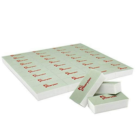 Maryton Mini Nail Buffer Blocks, Disposable Nail Shine Buffers Kit - Green Side for Buffing, White Side for Shinning, 36 Count