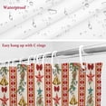 thumbnail image 6 of Christmas Stripes Bathroom Shower Curtain Bell Flower Stars Snowflakes Linen Waterproof Washable Shower Curtains for Bathtub Bath Decor with Grommets and Hook 72 X 84 Inch, 6 of 8