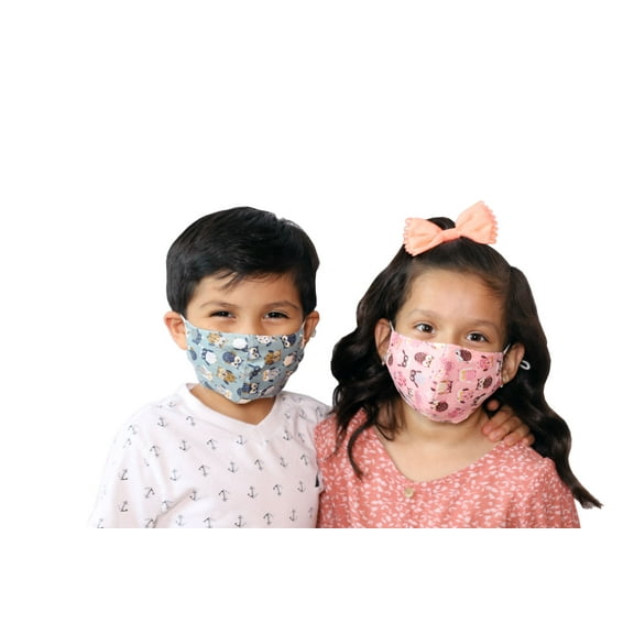 3 Pk Kids Reusable Adjustable Face Mask & Covering for Boys, Girls, Children 3 - 7 years Soft Cotton Fabric - USA Seller
