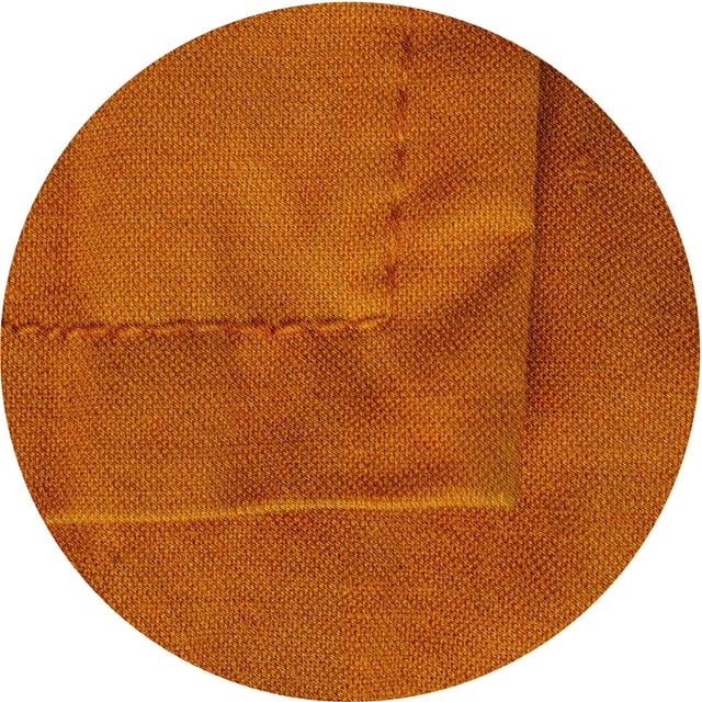Ahgly Tapis Rond Lavable en Machine Intérieur Transitionnel Orange Néon, 5 Pieds Rond