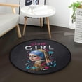 thumbnail image 2 of SKYSONIC Girl with A Pearl Earring ParodyRound Area Rug Chair Couch Cover Area Rug for Bedroom Floor Sofa Living Room Non-Slip Home Decor 3 x 3 Feet, 2 of 5