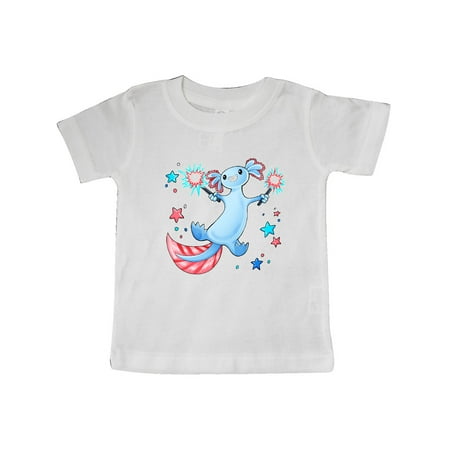 

Inktastic 4th of July Cute Blue Axolotl with Sparklers and Stars Gift Baby Boy or Baby Girl T-Shirt