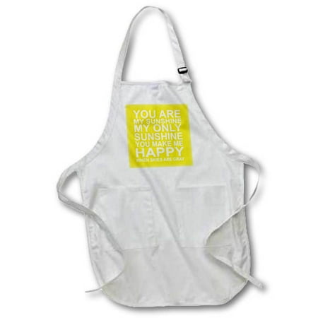 

3dRose You are my sunshine. Full Length Apron 22 by 30-inch Black With Pockets