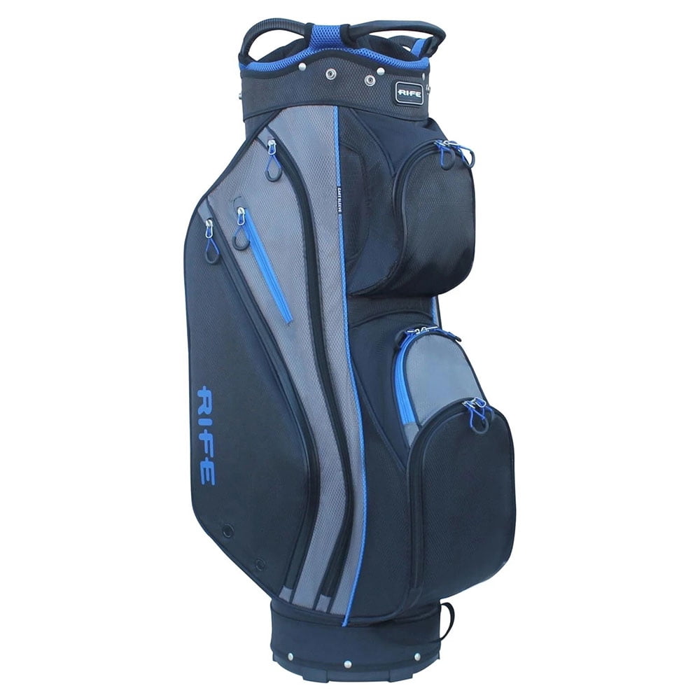 NEW Rife Golf RF-LITE Cart Bag 14-Way Top - Black / Blue