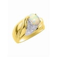 thumbnail image 3 of RYLOS Bagues pour Femmes Bague en Argent Plaquée Or 14K Pierre Précieuse Ovale 8X6MM et Diamants Design Classique Opale Bijoux Africains pour Femmes Taille 5, 3 of 7