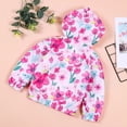 thumbnail image 4 of SYNPOS Toddler Baby Girls Pink Floral Windbreaker Thin Hooded Jacket, 4 of 10