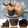 thumbnail image 3 of 600 Pcs Tulip Cupcake Liners Greaseproof Paper Tulip Muffin Liners Cupcake Wrappers Holders for Weddings Birthdays Anniversaries Banquets Party Christmas(Brown, Natural, White), 3 of 4