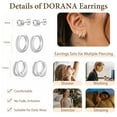 thumbnail image 5 of DORANA 3 Pairs 18K White Gold Plated Double Hoop Earrings for Women CZ Hypoallergenic S925 Sterling Silver Post Stud Earring Set Birthday Graduation Mothers Day Jewelry Gifts Teen Her Wife Mom, 5 of 6