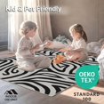 thumbnail image 4 of ODIKA 6'x9' Machine Washable Non-Slip Area Rug, Monochrome Fluid Abstract with Interlaced Curves and Geometric Lines High Traffic Rug, Black, 238770, 4 of 7
