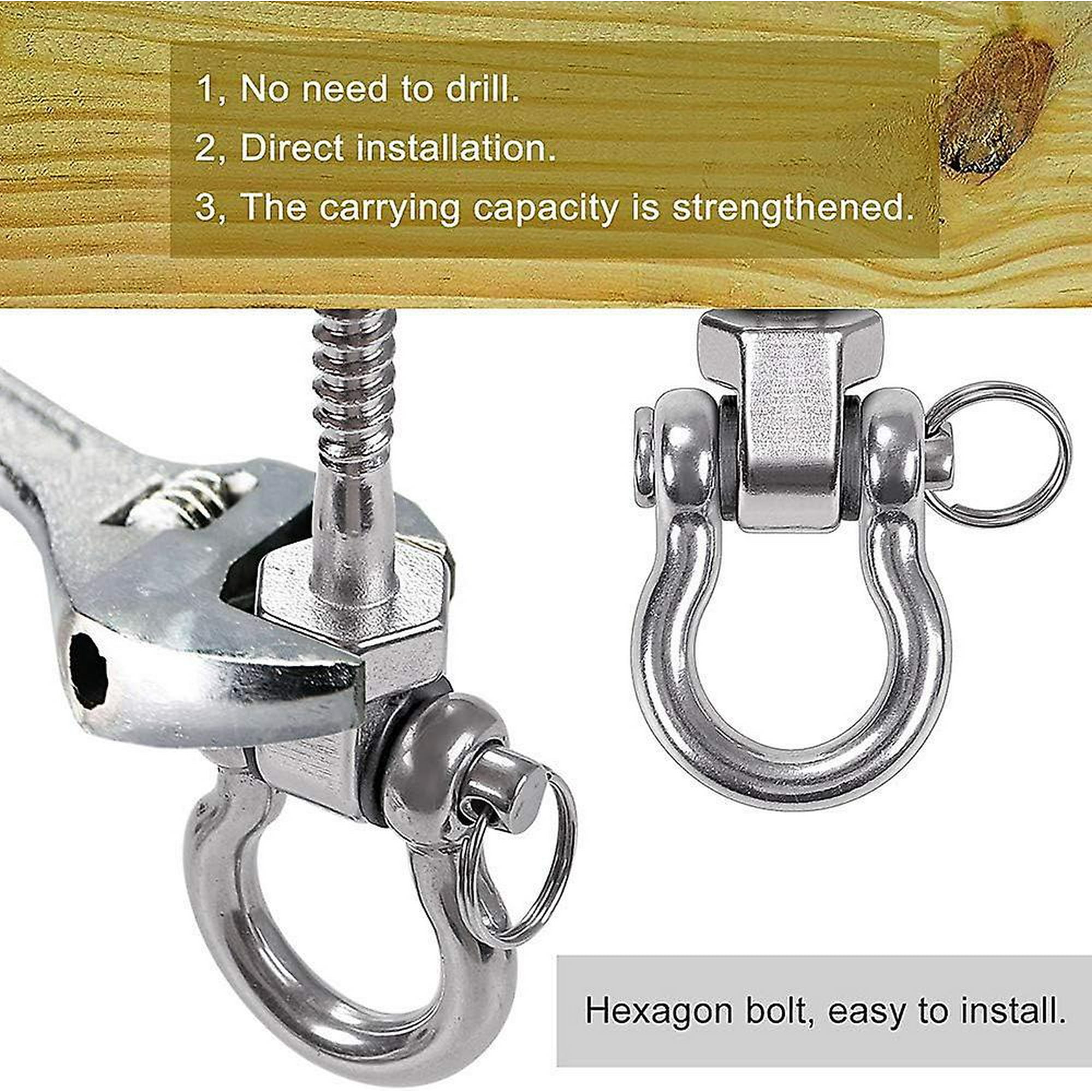 Swing Ceiling Mount Hammock Bolts Swing Bolts Heavy Duty 2pcs Antirust Stainless Steel 304 Screw Bracket Heavy Duty Swing Hanger 800kg Capacity Play Walmart