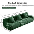 thumbnail image 2 of Boneless Cloud Couch Modular Sectional Sofa, 115.3" Comfy Teddy Fabric 3 Seater Sofa, Deep Seat Sectional Couches for Living Room, Modern Small Couches for Small Space, No Assembly Couch, Green, 2 of 11