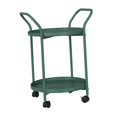 thumbnail image 3 of yotijay 2 Tier Round Side Table Metal 2 Tier Serving Trolley with Wheels for ,Office green, 3 of 9